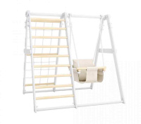 Шведские стенки + ДСК Детский напольный комплекс "Romana Eco4" (03.20.04) дерево/белый