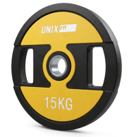 Диски для штанг и гантелей + Диск уретановый c хватом UNIX Fit PRO 15 кг, 51 мм, 1 шт.