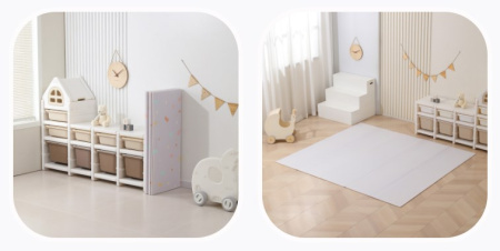 Мягкие модули + Игровой коврик складной UNIX Kids Simple 180x200 Grey