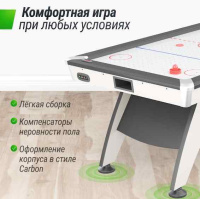 Аэрохоккей + Игровой стол UNIX Line Аэрохоккей (214х112 cм) White