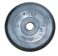Диски для штанг и гантелей + Диск обрезиненный BARBELL ATLET диаметр 26 мм