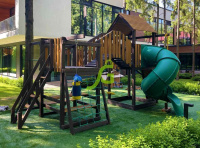 Детские уличные комплексы + Детская площадка IgraGrad Панда Фани Мостик с трубой