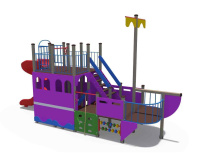 Детские уличные комплексы + Детский игровой комплекс Путешественник Н-2000 (винтовой скат) ДИО 13040