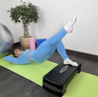 Степ-платформы + Степ-платформа UNIX Fit для фитнеса 2 уровня, 68 см, серый