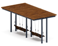 Перголы + Пергола тент с качелями (прямая) - МФ 78.04.02-01.И1 /без поликарбоната/