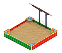 Песочницы + Песочница средняя с навесом Цветок (Ракушки) - ИО 5.01.08-02