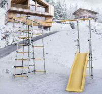 Детские спортивные комплексы для дачи + Дачный комплекс "Богатырь" (без качелей) Romana 103.07.06 (серый/жёлтый)