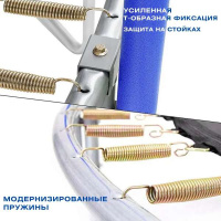 Батуты + Батут с защитной сеткой "PERFETTO SPORT 8" диаметр 2,4 м синий