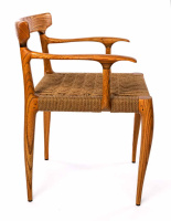 Киевницы, мебель, интерьер + Дизайнерское кресло ручной работы с плетеным сиденьем