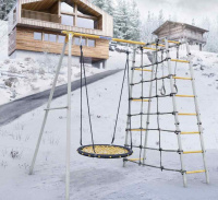 Детские спортивные комплексы для дачи + Дачный комплекс "Romana D1" + ГНЕЗДО качели-гнездо 80 см Romana 103.31.06 (серый/жёлтый)