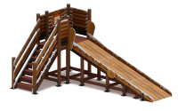 Детские горки + Горка Зима (коричневый) (под анкера) - ИО 49.01.01-13.И1 - Н=1500