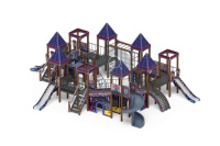 Детские уличные комплексы + Замок (Пиксель) - ДИК 2.18.12-03.И1