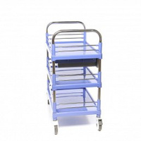 Тележки медицинские + Стол манипуляционный с выдвижным ящиком, трехполочный МЕТ SIY-150