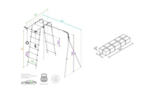 Детские спортивные комплексы для дачи + Дачный комплекс "Лесная поляна 3" + ЦЕПНЫЕ качели Romana R 103.26.05 (серый/жёлтый)