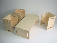 Детские столики и парты + Скамья для дошкольников трехсторонняя