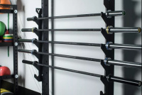 Стойки для гантелей, грифов и дисков + Кронштейны для 6-ти грифов с пластиком, пара