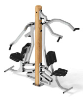 Уличные тренажеры + Тренажер тяга верхняя + жим от груди (лиственница) СТ 027-Л.И3