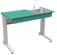 Лабораторные столы с мойками + Стол лабораторный широкий с одной мойкой