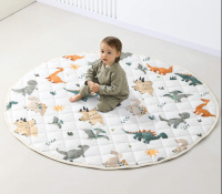 Мягкие модули + Коврик стеганный UNIX Kids Dino / Дино круглый 150 см