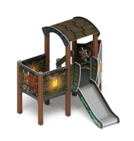 Детские горки + Катерок (Летучий Голландец) - ДИК 1.03.3.01-11 - Игровой комплекс H=750