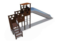 Детские уличные комплексы + Игровой комплекс серии Миндаль (горка Н-2000) ДИО 10219