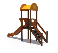 Детские уличные комплексы + Детский игровой комплекс серии солнышко "Лето" (скат металлический) Н-1200 ДИО 03020