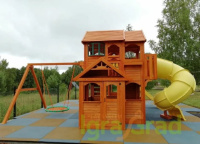 Детские уличные комплексы + Детская площадка IgraGrad Клубный домик Макси с трубой