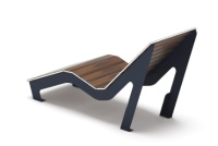 Скамейки + Шезлонг парковый - МФ 42.03.01 (Темный дуб) Д:580 (под анкера) (под анкера)