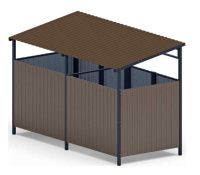 Хозяйственное оборудование + Навес контейнерной площадки для мусора (коричневый) (2 секции) МФ 55.02.02-02