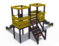 Детские уличные комплексы + Игровой комплекс серии Геометрия, Н-1200 ДИО 09000