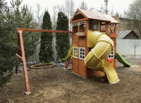 Детские уличные комплексы + Детская площадка IgraGrad Клубный домик 2 с трубой Luxe