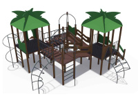 Детские уличные комплексы + Детский игровой комплекс серии джунгли "Маугли" с металлическим скатом Н-1500 ДИО 02101