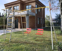 Детские спортивные комплексы для дачи + Дачный комплекс "Акробат 2" + ЦЕПНЫЕ качели Romana R 103.19.05 (серый/жёлтый)