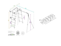 Детские спортивные комплексы для дачи + Дачный комплекс "Лесная поляна 3" + ФАНЕРНЫЕ качели Romana R 103.26.05 (серый/жёлтый)
