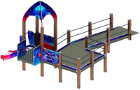 Детские уличные комплексы + Забота Космопорт (космос) горка Н 750 ДОВ 20.14.03-01
