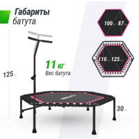 Батуты + Батут спортивный UNIX Line FITNESS Pink (125 см)