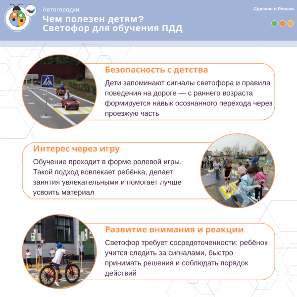 Автогородки и ПДД для детей + Набор светодиодных светофоров "Четырехсторонний перекресток" стационарный 2.0