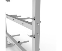 Стойки для гантелей, грифов и дисков + Стойка для хранения дисков 25/26 мм, грифов и гантелей DFC D100053