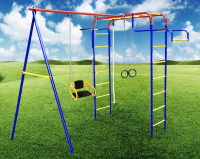 Детские спортивные комплексы для дачи + ДСК "Пионер-дачный" мини + качели цепные со спинкой