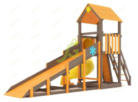 Детские уличные комплексы + Всесезонная площадка IgraGrad С Tower с трубой SF