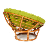 Мебель из ротанга + Кресло Папасан/Papasan (23/01 W) /с подушкой/ диаметр подушки 125см, 115х101х104см, коньячный, флок олива, 23