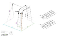 Детские спортивные комплексы для дачи + Дачный комплекс "Весёлая лужайка-2" + ФАНЕРНЫЕ качели Romana R 103.25.04 (серый/жёлтый)