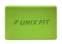 Йога и пилатес + Блок для йоги и фитнеса UNIX Fit (200 г) 23 х 15 х 7 см, 1 шт, зеленый