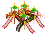 Детские уличные комплексы + Детский игровой комплекс «Азия» H=900, 1200, 2000 ДИК 36-003