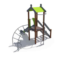 Детские уличные комплексы + Детскй игровой комплекс с металлическим скатом Н-1200 ДИО 04117