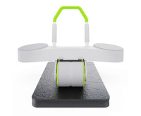 Ролики, упоры для отжиманий + Тренажёр для пресса AB Roller SND-GT зеленый с ковриком 45 х 30 x 3.5 cм