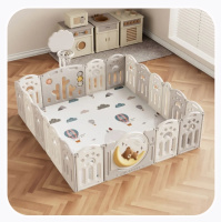 Детские манежи + Манеж UNIX Kids DeLuxe Grey, с баскетбольным кольцом и ковриком, из безопасных материалов
