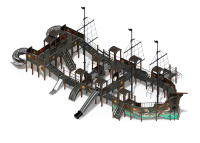 Детские уличные комплексы + Баркентина (Летучий Голландец) - ДИК 2.03.3.06-21 - Игровой комплекс (нержавейка скат) H=1200, Н=1500, Н=2000