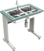 Стол лабораторный с двойной мойкой