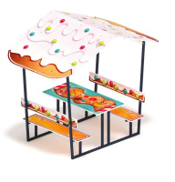 Скамейки и столики + Столик детский с навесом (пряник) - МФ 31.01.08-06